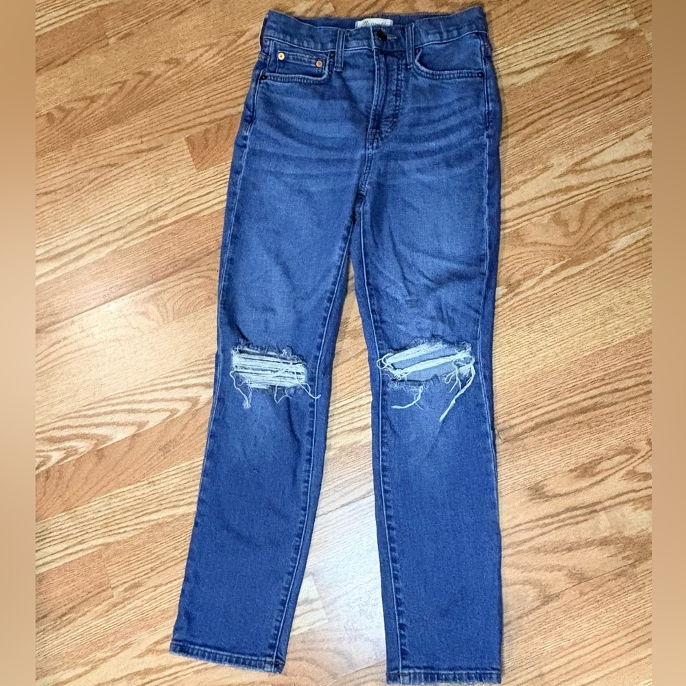 Madewell The Perfect Vintage Crop Jean Distressed Size 24